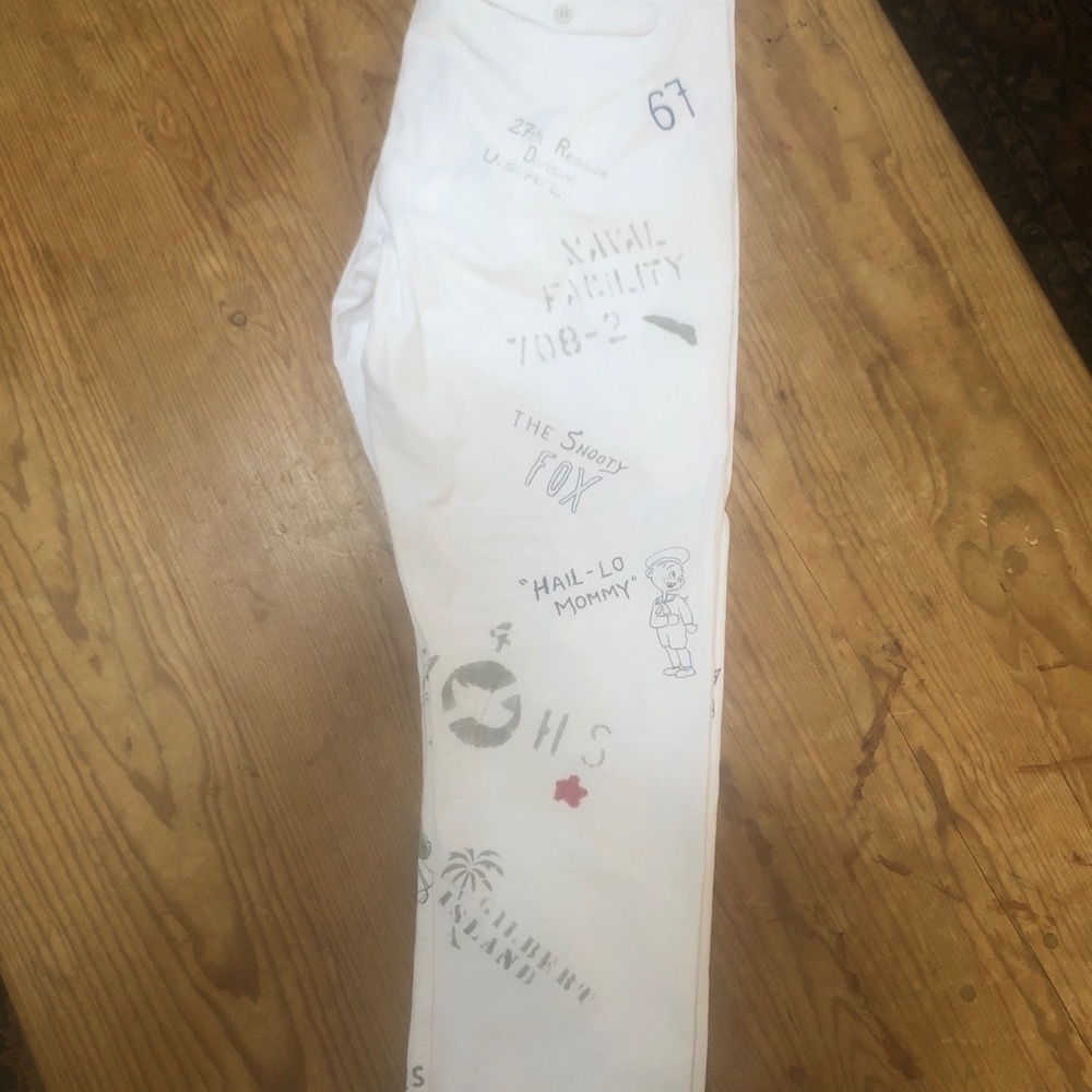 Polo Ralph Lauren white nautica graffiti jeans